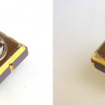 Picttures of Marktech's Domed Hermetic SMD ATLAS Package in two sizes - 5mm x 5mm of left side and 3mm x 3mm on right side.